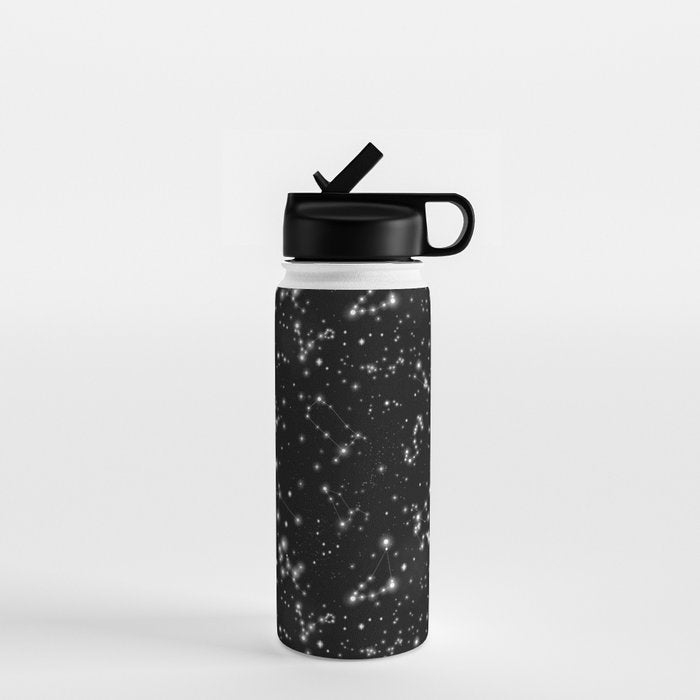 Black Galaxy Constellation Star Pattern Water Bottle Gallery Image 1