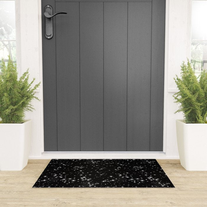 Black Galaxy Constellation Star Pattern Welcome Mat Gallery Image 3