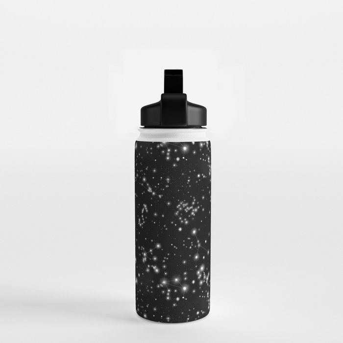 Black Galaxy Constellation Star Pattern Water Bottle Gallery Image 2