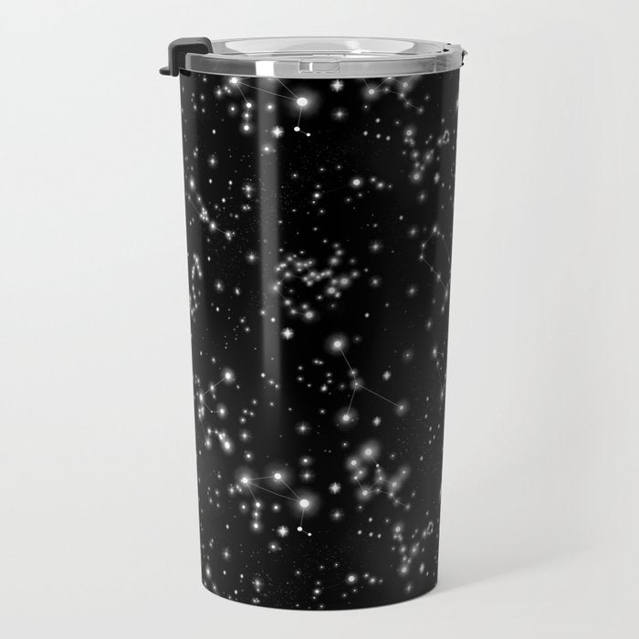 Black Galaxy Constellation Star Pattern Travel Mug Gallery Image 3