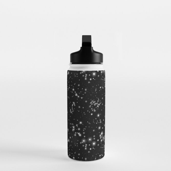 Black Galaxy Constellation Star Pattern Water Bottle Gallery Image 3