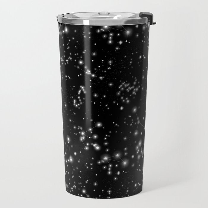 Black Galaxy Constellation Star Pattern Travel Mug Gallery Image 2