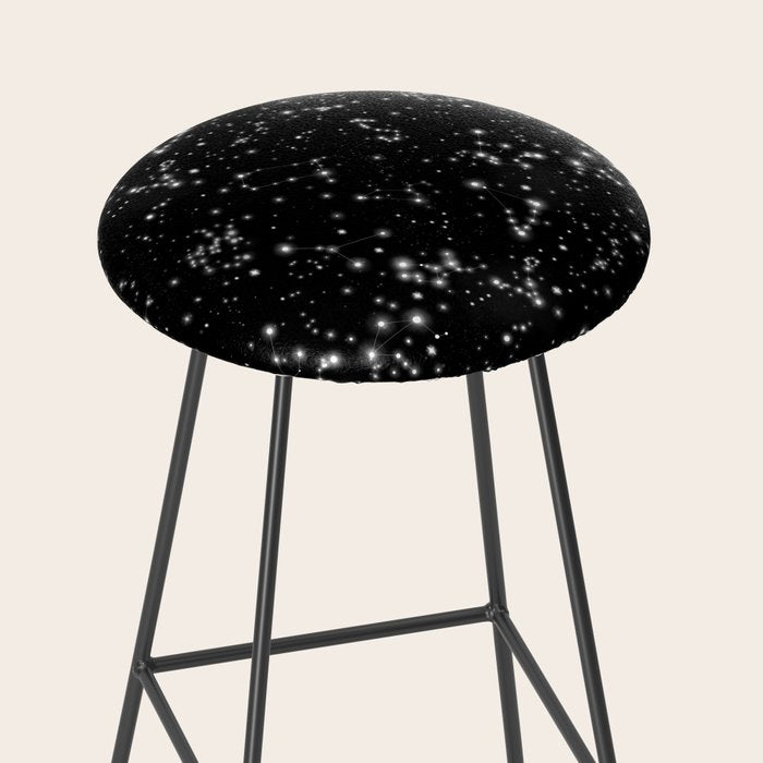 Black Galaxy Constellation Star Pattern Stool Gallery Image 2