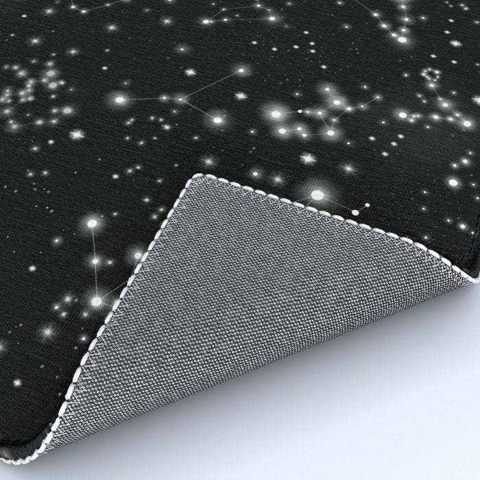 Black Galaxy Constellation Star Pattern Rug Gallery Image 4