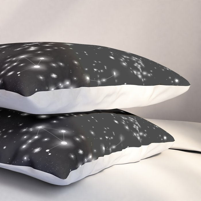 Black Galaxy Constellation Star Pattern Pillow Sham Gallery Image 3
