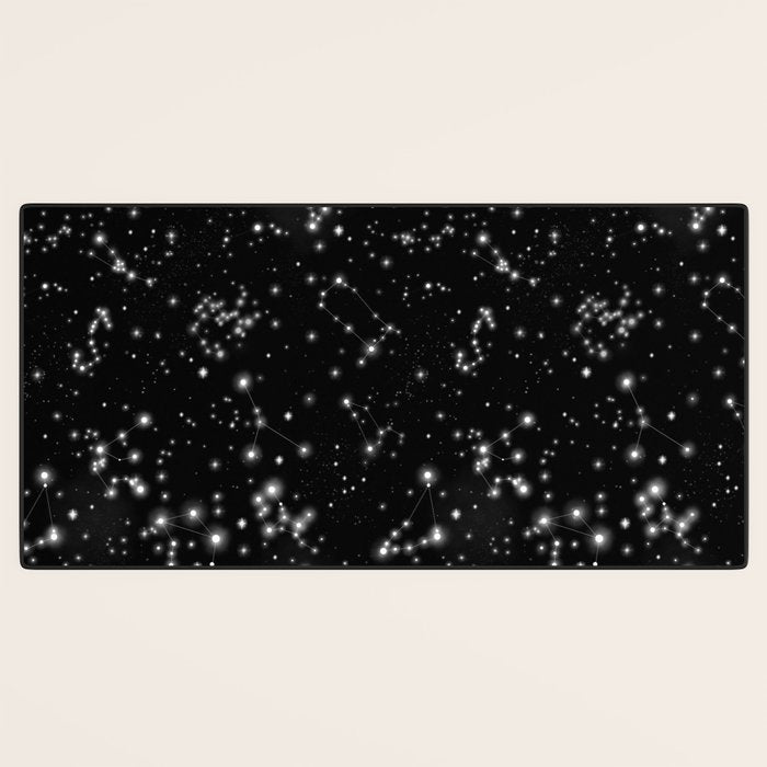 Black Galaxy Constellation Star Pattern Desk Mat Gallery Image 3