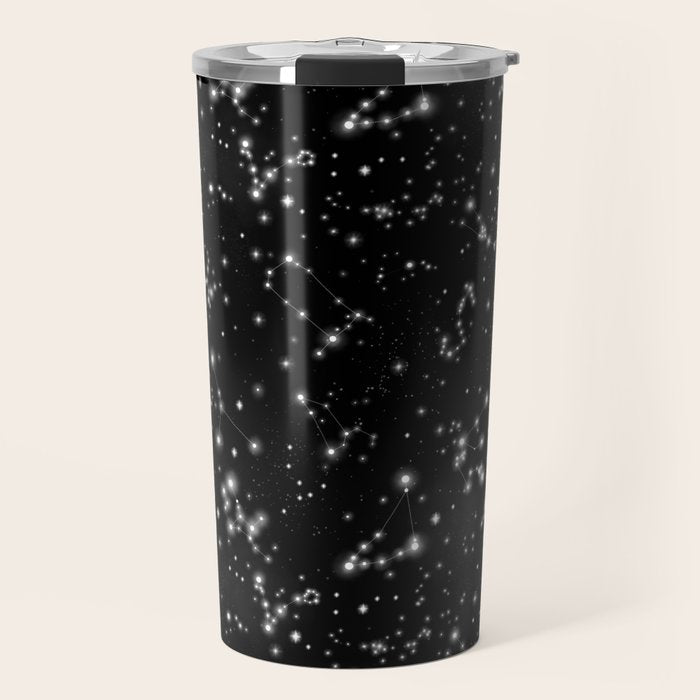 Black Galaxy Constellation Star Pattern Travel Mug Gallery Image 1