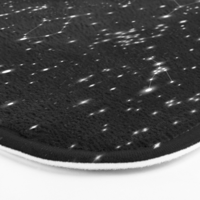 Black Galaxy Constellation Star Pattern Bath Mat Gallery Image 3