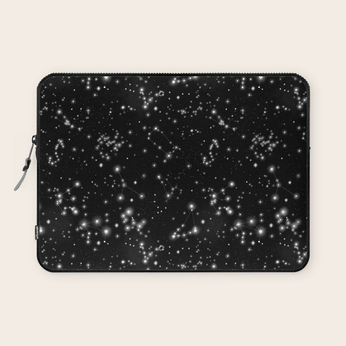 Black Galaxy Constellation Star Pattern Laptop Sleeve Gallery Image 1