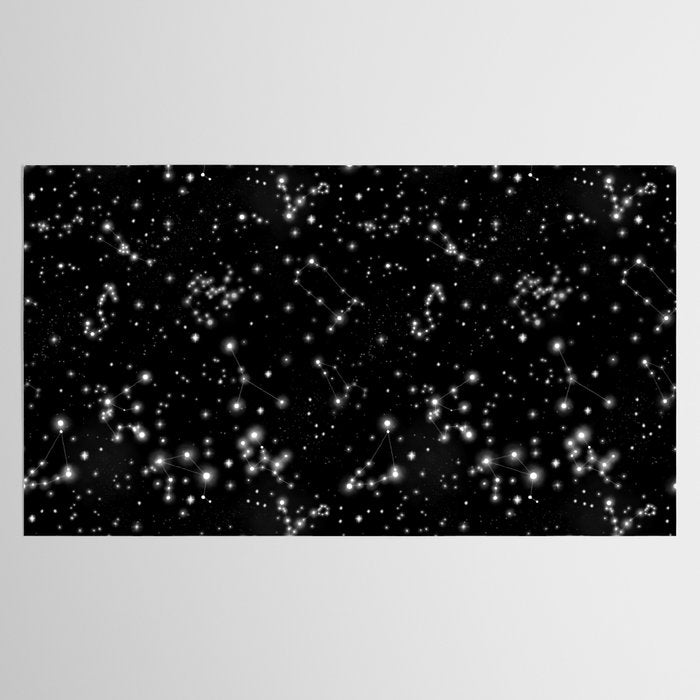Black Galaxy Constellation Star Pattern Tablecloth Gallery Image 2
