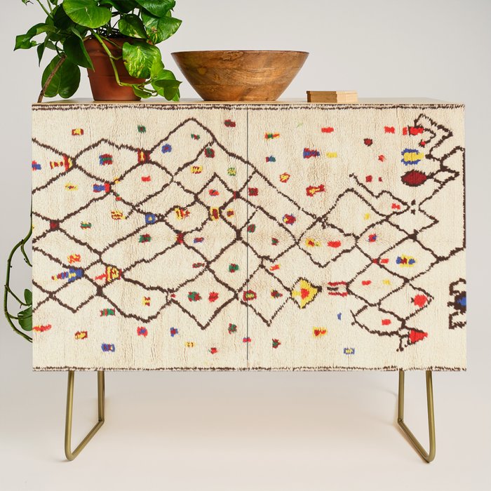 Vintage North African Berber Rug Print Credenza Gallery Image 1