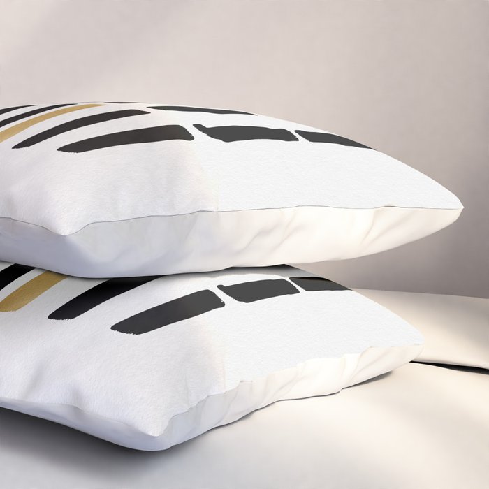 Black and Gold Abstract Pillow Sham Gallery Image 3