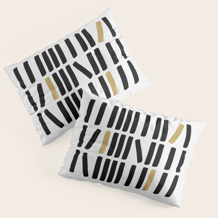 Black and Gold Abstract Pillow Sham Gallery Image 3