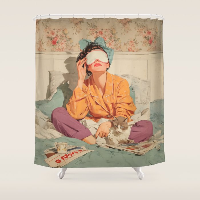 Cozy Morning Rituals Reimagined Shower Curtain Gallery Image 1
