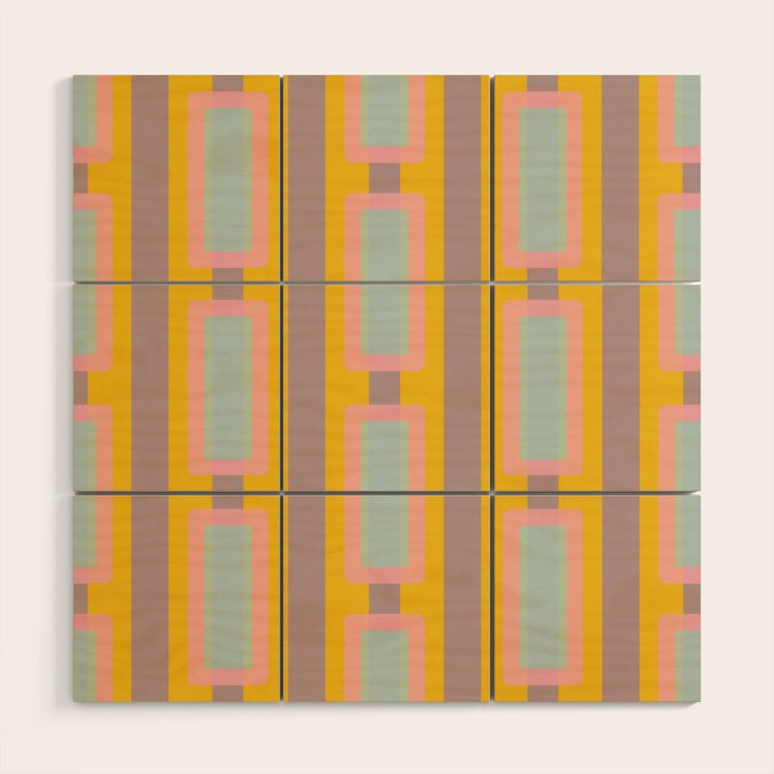 Yellow Geo Fun Wood Wall Art Gallery Image 1