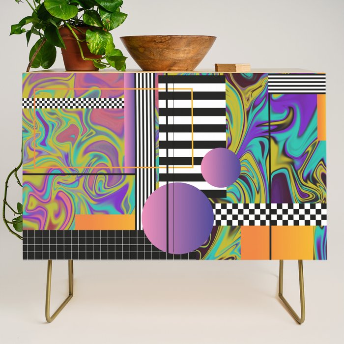 Vaporwave glitch 1 - 80s / 90s Retro Credenza Gallery Image 1