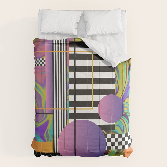Vaporwave glitch 1 - 80s / 90s Retro Comforter Gallery Image 6