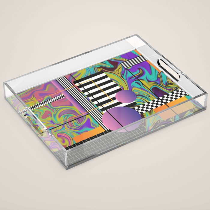 Vaporwave glitch 1 - 80s / 90s Retro Acrylic Tray Gallery Image 1