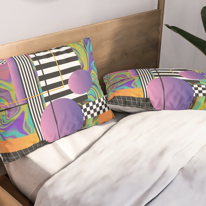 Vaporwave glitch 1 - 80s / 90s Retro Pillow Sham Gallery Image 2