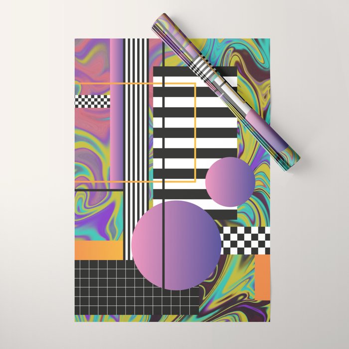 Vaporwave glitch 1 - 80s / 90s Retro Wrapping Paper Gallery Image 1