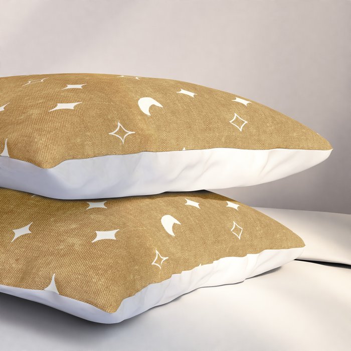 moon and stars - mustard Pillow Sham Gallery Image 3