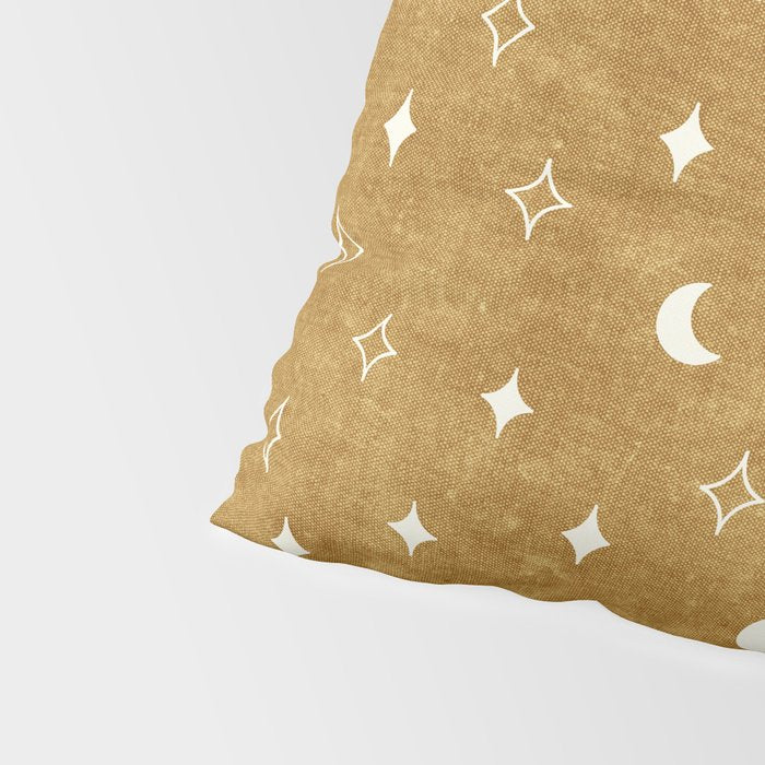 moon and stars - mustard Pillow Sham Gallery Image 4