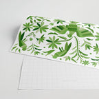 Mexican Otomí Design in Green by Akbaly Wrapping Paper Gallery Image 2