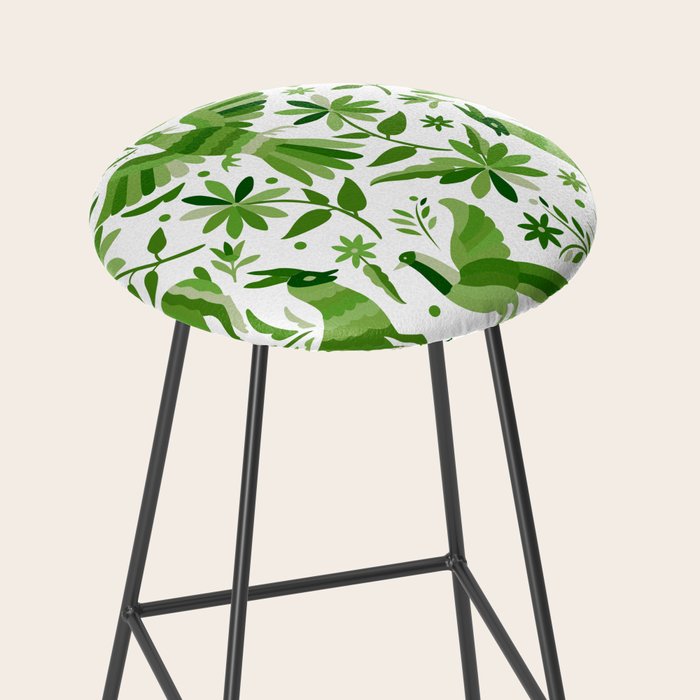 Mexican Otomí Design in Green by Akbaly Stool Gallery Image 2