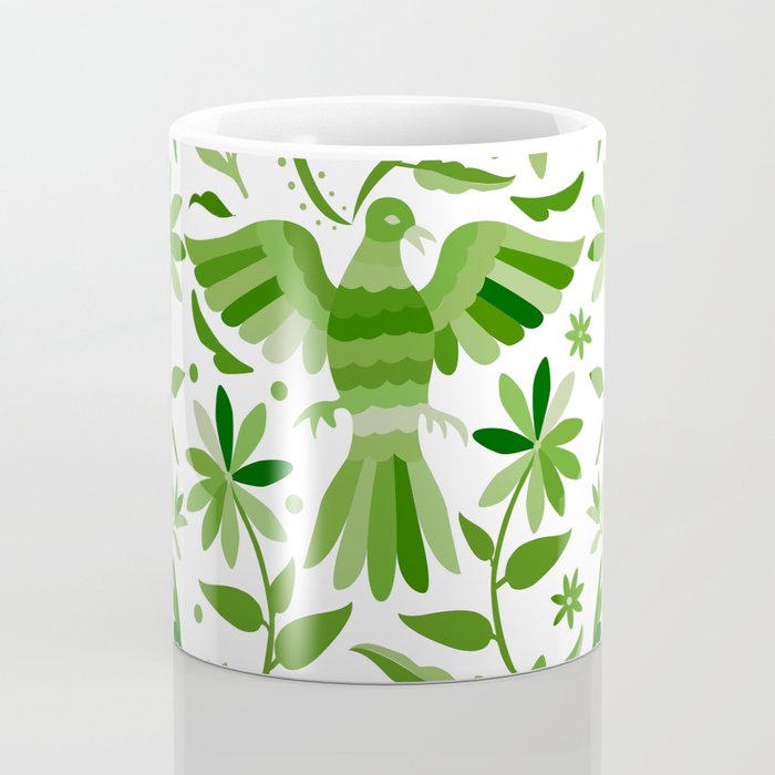Mexican Otomí Design in Green by Akbaly Coffee Mug Gallery Image 4