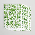Mexican Otomí Design in Green by Akbaly Wrapping Paper Gallery Image 3