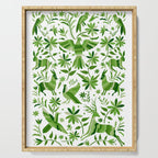 Mexican Otomí Design in Green by Akbaly Serving Tray Gallery Image 1