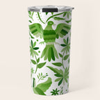 Mexican Otomí Design in Green by Akbaly Travel Mug Gallery Image 1