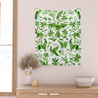Mexican Otomí Design in Green by Akbaly Wall Tapestry Gallery Image 2
