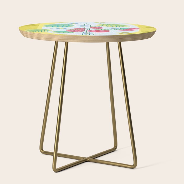 Sweet Strawberry Plant Friends in Yellow & Pink Side Table Gallery Image 1