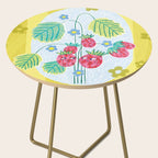 Sweet Strawberry Plant Friends in Yellow & Pink Side Table Gallery Image 2