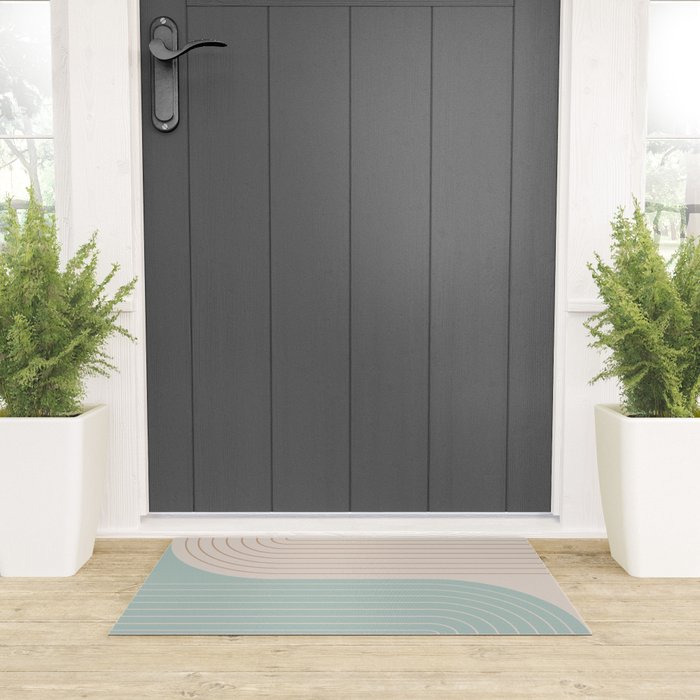 Two Tone Line Curvature XL Welcome Mat Gallery Image 3