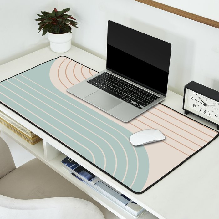 Two Tone Line Curvature XL Desk Mat Gallery Image 2
