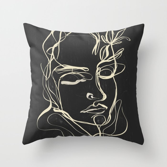Abstract Face 89 Throw Pillow Gallery Image 1