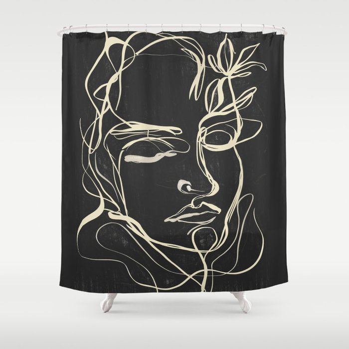 Abstract Face 89 Shower Curtain Gallery Image 1