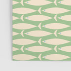 Coastal Fish Mid Century Modern Minimalist Pattern in Light Pastel Green Cream Blue Poster Gallery Image 3