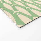 Coastal Fish Mid Century Modern Minimalist Pattern in Light Pastel Green Cream Blue Welcome Mat Gallery Image 2