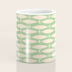 Coastal Fish Mid Century Modern Minimalist Pattern in Light Pastel Green Cream Blue Coffee Mug Gallery Image 4