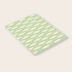 Coastal Fish Mid Century Modern Minimalist Pattern in Light Pastel Green Cream Blue Notebook Gallery Image 3