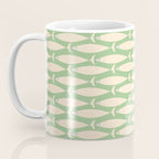 Coastal Fish Mid Century Modern Minimalist Pattern in Light Pastel Green Cream Blue Coffee Mug Gallery Image 3