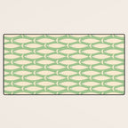 Coastal Fish Mid Century Modern Minimalist Pattern in Light Pastel Green Cream Blue Desk Mat Gallery Image 3
