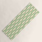 Coastal Fish Mid Century Modern Minimalist Pattern in Light Pastel Green Cream Blue Yoga Mat Gallery Image 1