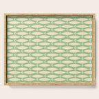 Coastal Fish Mid Century Modern Minimalist Pattern in Light Pastel Green Cream Blue Serving Tray Gallery Image 1