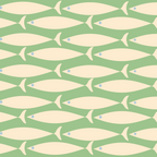 Coastal Fish Mid Century Modern Minimalist Pattern in Light Pastel Green Cream Blue Coffee Mug Gallery Image 2