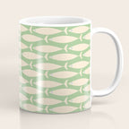 Coastal Fish Mid Century Modern Minimalist Pattern in Light Pastel Green Cream Blue Coffee Mug Gallery Image 1