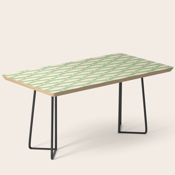 Coastal Fish Mid Century Modern Minimalist Pattern in Light Pastel Green Cream Blue Coffee Table Gallery Image 1